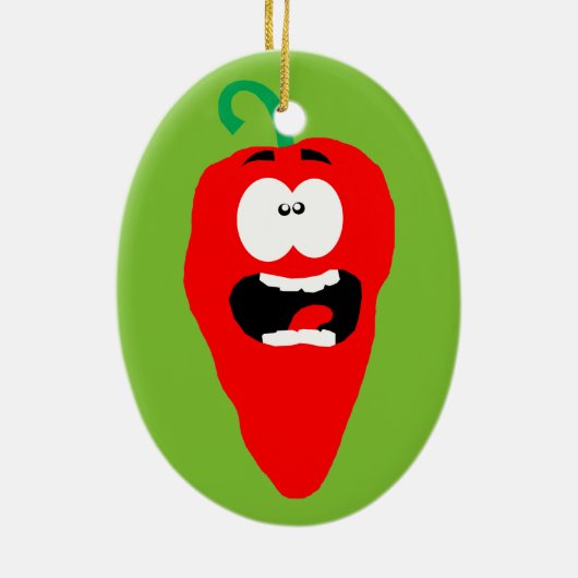 Screaming Red Hot Chili Pepper Keramisch Ornament (Achterkant)