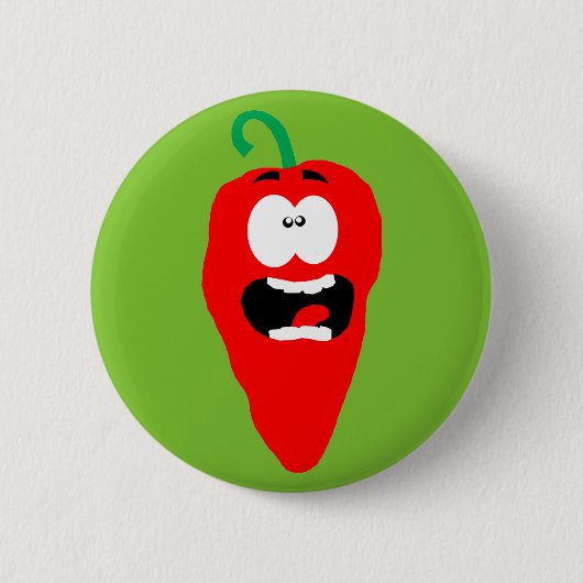 Screaming Red Hot Chili Pepper Ronde Button 5,7 Cm (Voorkant)