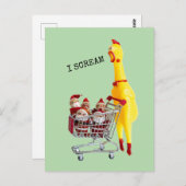Screaming Rubber Chicken Christmas Briefkaart (Voorkant / Achterkant)