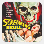  "Screaming Skull" Filmbox Vierkante Sticker (Voorkant)
