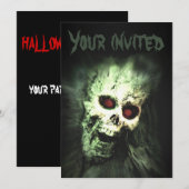 Screaming Skull Halloween Party-uitnodigingen Kaart (Voorkant / Achterkant)