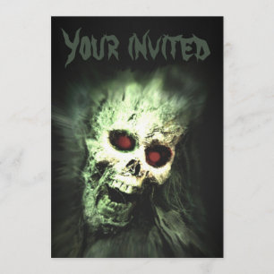 Screaming Skull Halloween Party-uitnodigingen Kaart