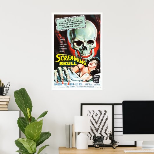 Screaming Skull - Klassieke horrorfilm Poster (Thuiskantoor)