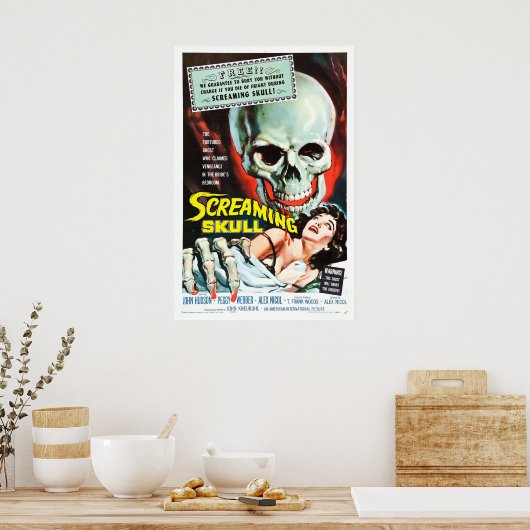 Screaming Skull - Klassieke horrorfilm Poster (Keuken)
