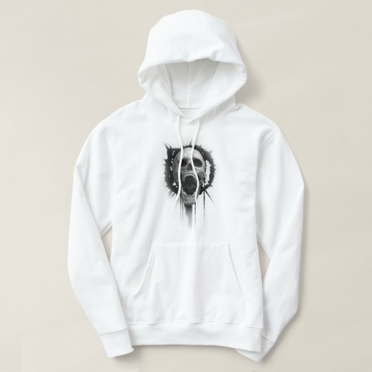 Screaming Skull (White) Hoody (Design voorkant)