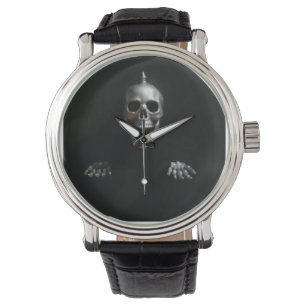 Screaming Spike Skull and Hands door KLM Horloge