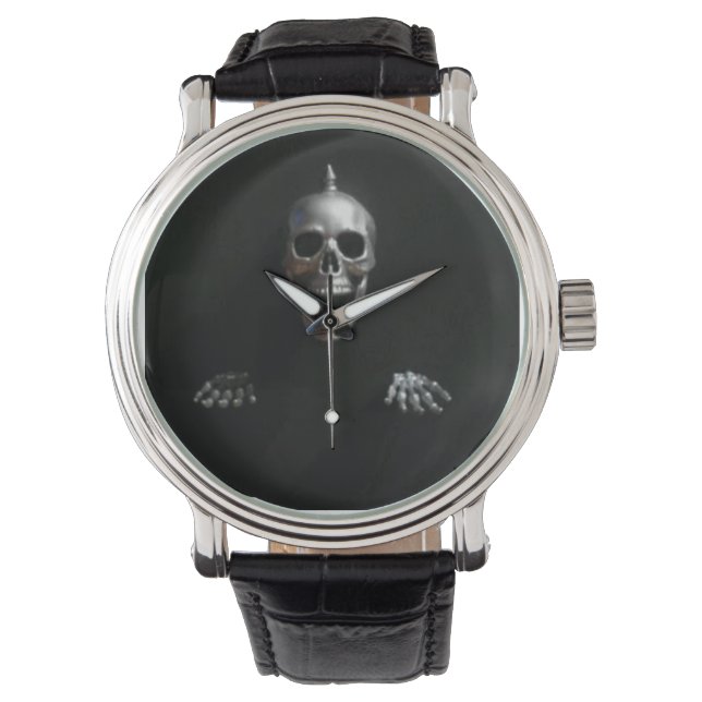 Screaming Spike Skull and Hands van KLM Horloge (Voorkant)