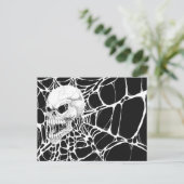 Screaming Web Skull Briefkaart (Staand voorkant)