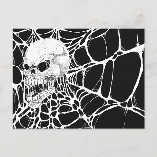 Screaming Web Skull Briefkaart (Voorkant)
