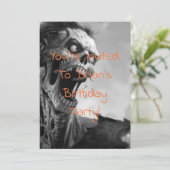 Screaming Zombie Birthday Kaart (Staand voorkant)