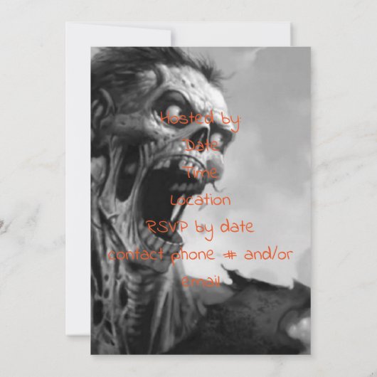 Screaming Zombie Birthday Kaart (Achterkant)