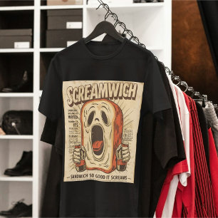 Screamwich Funny Halloween Spooky Sandwich Pun Tri-Blend Shirt