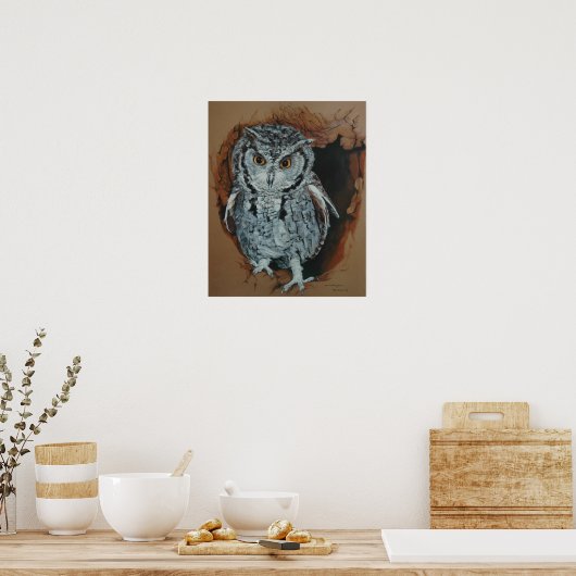 Screech Owl Art Poster (Keuken)