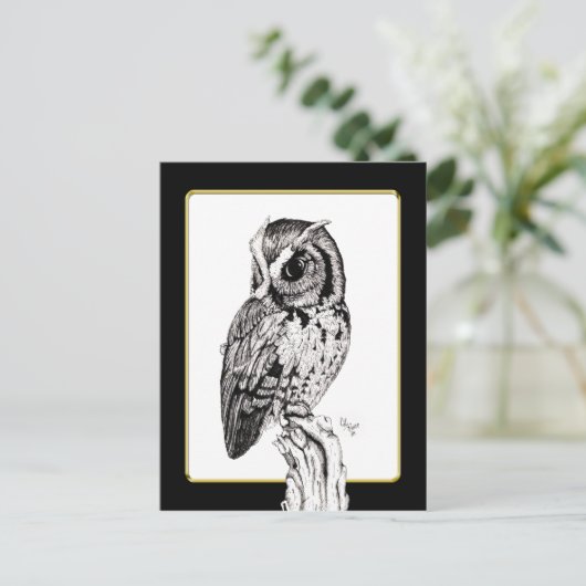 Screech Owl Briefkaart (Staand voorkant)