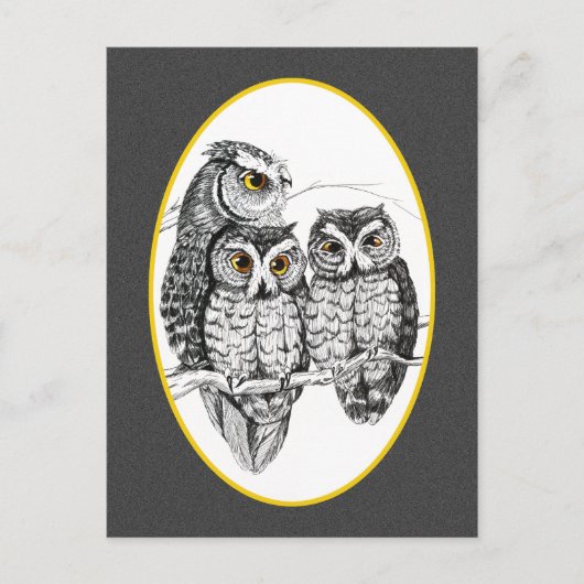 Screech Owl Family Briefkaart (Voorkant)