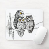 Screech Owl Family Mousepad Muismat (Met muis)