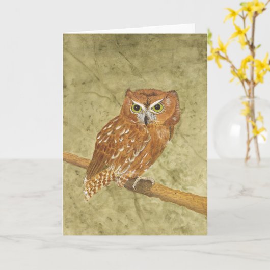 Screech Owl- 'Loudmouth' Kaart (Gele Bloem)