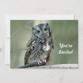 Screech Owl Tree Branch Foto Verjaardag Kaart (Voorkant)