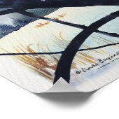 Screech Owl Winter Night Poster (Hoek)