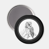 Screech Uil Magnet in potlood (Voorkant / Achterkant)