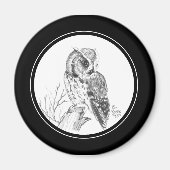 Screech Uil Magnet in potlood (Voorkant)