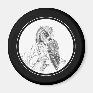 Screech Uil Magnet in potlood