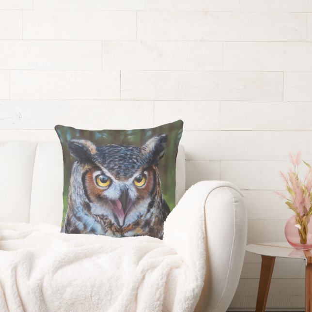 Screeching Owl Pillow Kussen (Bank)