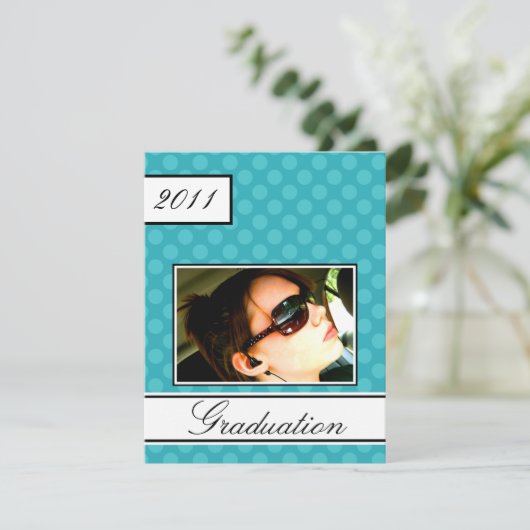 Screen Dot Blauwgroen Open House Afstuderen Kaart (Staand voorkant)