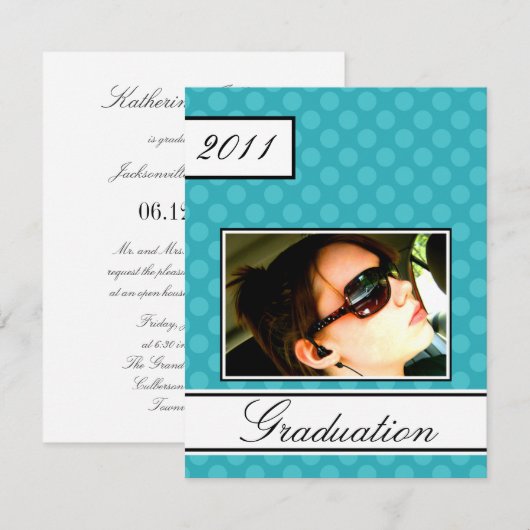 Screen Dot Blauwgroen Open House Afstuderen Kaart (Voorkant / Achterkant)