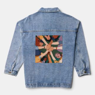 Screen-Print Poster op denim jas Denim Jacket