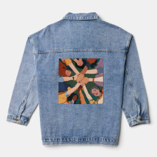 Screen-Print Poster op denim jas Jacket
