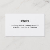 Screendriver Cutter Spanner Tools Handyman Visitekaartje (Achterkant)