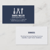 Screendriver Wire Cutter Spanner Handyman Services Visitekaartje (Voorkant / Achterkant)