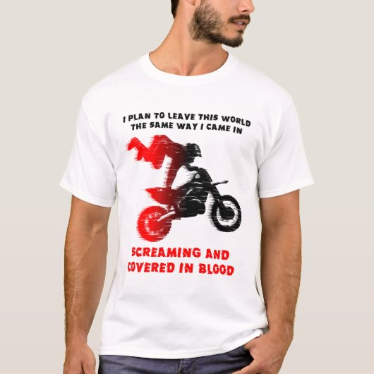 Screening van het Shirt Blood Dirt Bike Motocross (Voorkant)