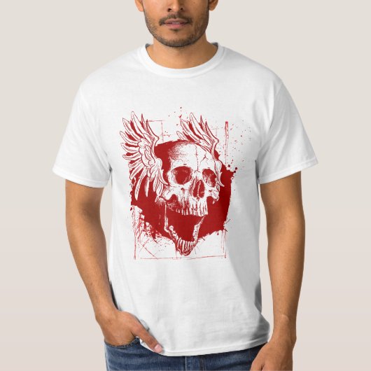 Screeningend SKULL Grunge Bloody Shirt (Voorkant)