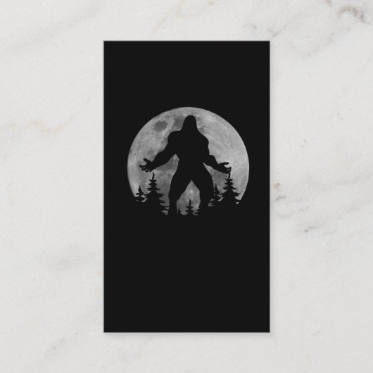 Screeningende Bigfoot Full Moon Silhouette Visitekaartje (Voorkant)