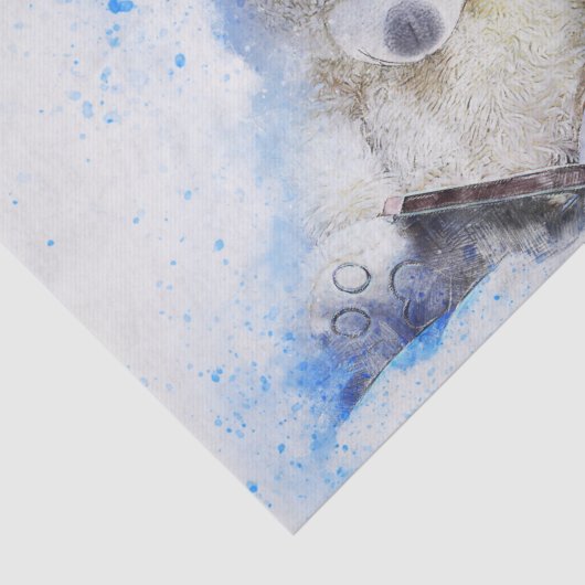 Screenisch op Teddy Bear Reading Tissuepapier (Detail)