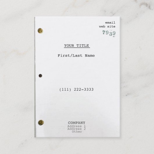 Screenplay IIc Visitekaartje (Voorkant)