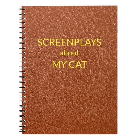 "Screenplays About My Cat" Leather-Look Notitieboek (Voorkant)