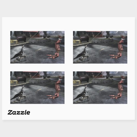 Screenshot: Batman vs Flash Rechthoekige Sticker (Vel)