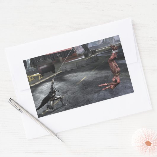 Screenshot: Batman vs Flash Rechthoekige Sticker (Envelop)