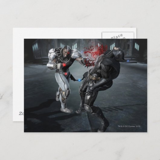 Screenshot: Cyborg vs Batman Briefkaart (Voorkant / Achterkant)