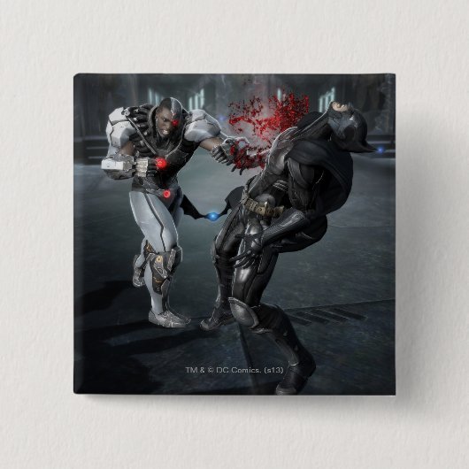 Screenshot: Cyborg vs Batman Vierkante Button 5,1 Cm (Voorkant)