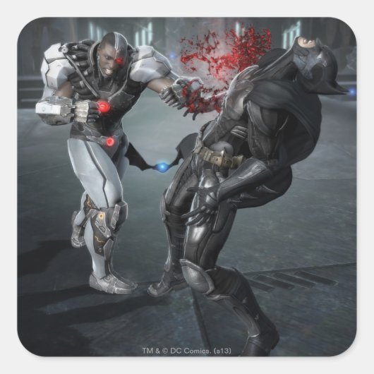 Screenshot: Cyborg vs Batman Vierkante Sticker (Voorkant)