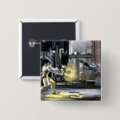 Screenshot: Cyborg vs Nightwing 2 Vierkante Button 5,1 Cm (Voorkant /achterkant)
