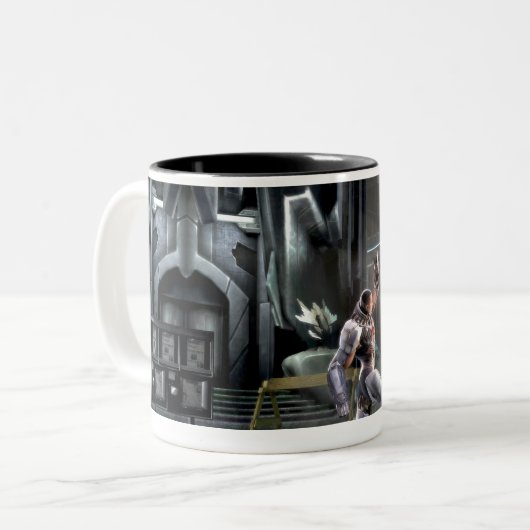 Screenshot: Cyborg vs Nightwing Tweekleurige Koffiemok (Voorkant links)