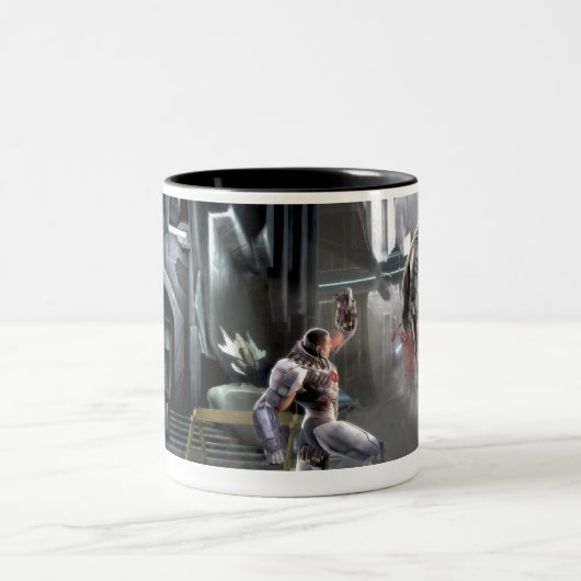 Screenshot: Cyborg vs Nightwing Tweekleurige Koffiemok (Center)