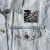 Screenshot: Cyborg vs Nightwing Vierkante Button 5,1 Cm (In situ)