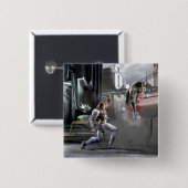 Screenshot: Cyborg vs Nightwing Vierkante Button 5,1 Cm (Voorkant /achterkant)