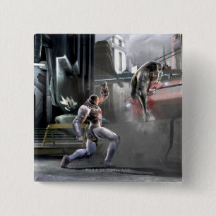 Screenshot: Cyborg vs Nightwing Vierkante Button 5,1 Cm